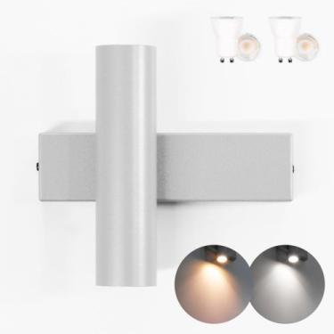 Imagem de Arandela Luminalux ALX0059 Tube design 2 focos led Mr11, Branco, Branc