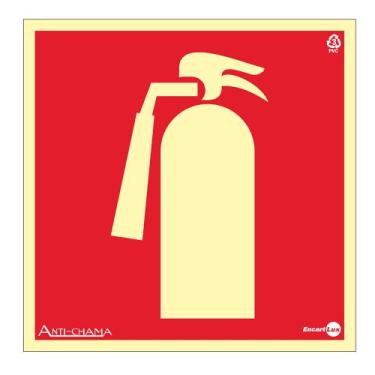 Imagem de Placa de Sinalizacao 180x180mm EXTINTOR DE INCENDIO Ref PAF304 ENCARTA