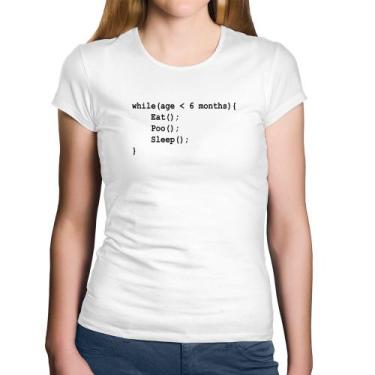 Imagem de Baby Look Algodão Eat Poo Sleep Código - Foca na Moda, Branco, GG