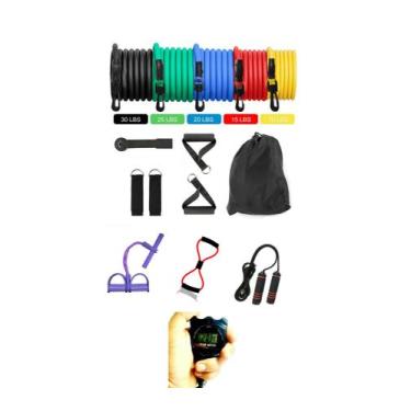 Imagem de KIT 15 itens para TREINAMENTO braço BUMBUM Barriga PERNA ombro COSTAS 