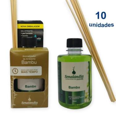 Imagem de Kit 10 Aromatizador de Ambiente 280ml Difusor Bambu Senalândia - Envio