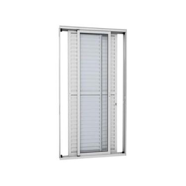 Imagem de Porta Balcão 3 Folhas Moveis 2,10x1,80 Branca L.25 - RV PORTAS E JANEL
