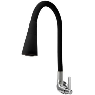 Imagem de Torneira Gourmet Cozinha Flexivel Cone 2 Jatos Preto Parede 1/4V - Bon