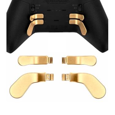 Imagem de Ceozon Replacement Back Paddles 4 pcs Metal Stainless Steel Trigger Locks for Xbox One Elite Controller Series 2 Xbox One Elite Back Buttons Accessories (Gold)