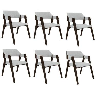 Imagem de Kit 6 Cadeiras Sala de Jantar e Jogos Carteados Madeira Maciça Poker L