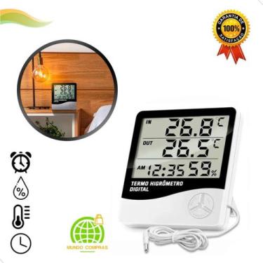 Imagem de Termohigrometro Digital, Humidade, Maxima Minima Cabo - SuperMedy