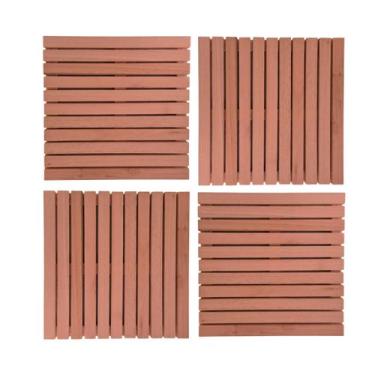 Imagem de 4 Deck Madeira Modular 50x50 Natural Área Interna e Externa - Tudo Jar