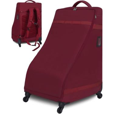 Imagem de Mochila de assento de carro com rodas para viagens aéreas vermelha