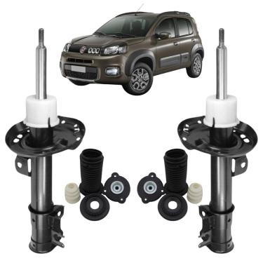 Imagem de Amortecedores Dianteiros Nakata Fiat Uno Sporting 2011 A 2015 + Kit Batente Axios
