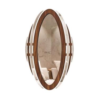 Imagem de Espelho Corpo Inteiro Decorativo Vicenza 78x131 - CREATUS, MARROM