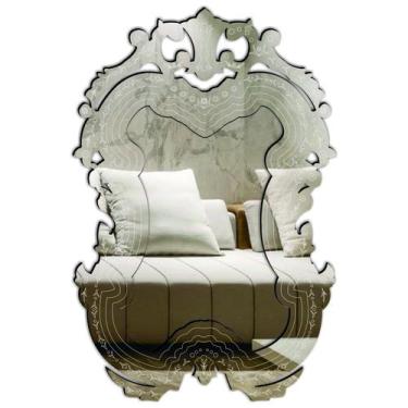 Imagem de Espelho Decorativo Veneziano Amb  Quarto 66x100 3888 - CREATUS, prata