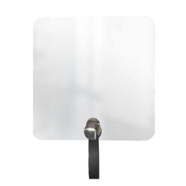 Imagem de Espelho Funcional Hook Cromado Alça Preta 50x50 Cm Quadrado - e2g Desi