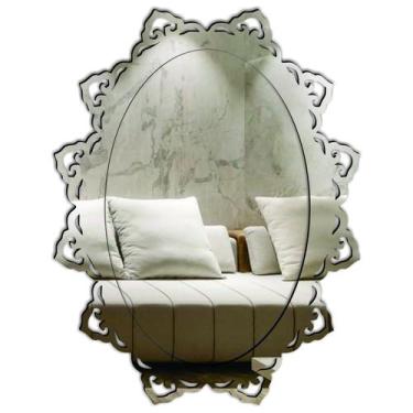 Imagem de Espelho Decorativo Veneziano Sala Quarto 58x76 3876 - CREATUS, prata