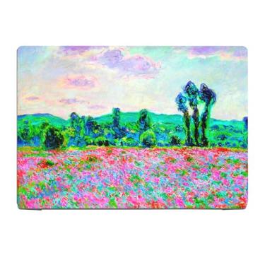Imagem de Fulbrio Arts Compatível com MacBook Air 33.0 cm capa rígida com acabamento fosco, versão 2018 A1932 Slim Matte Finish Hard Shell com capa de teclado, flor rosa, Poppy Field por Claude Monet