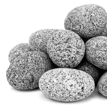 Imagem de Pulovin 20 Libras De Pedras De Lava Para Lareira A Gás, Pedras Vulcânicas Naturais De 2 A 3 Polegadas Para Fogueira, Lareiras A Gás Internas, Pedras Decorativas De Jardim Para Paisagismo Externo, Pa