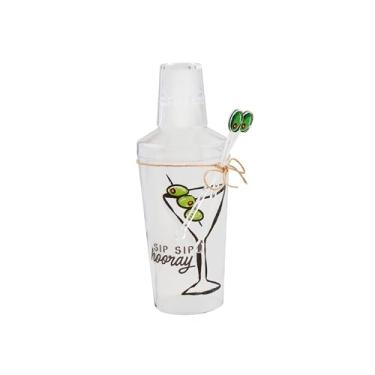 Imagem de Mud Pie 510 g | copo de shot de 56,7 g | agitador, conjunto de coqueteleira de 8,5 cm, transparente