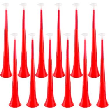 Imagem de Hoarost 12 Pcs 24 Inch Collapsible Stadium Horn Vuvuzela Plastic Collapsible Cheering Trumpets Noisemakers Cheer Horn Blow Horn for Sporting Events Football Carnival Party Favors (Color set 5)