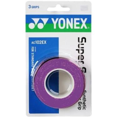 Imagem de YONEX Overgrip Super GRAP Pacote com 3 – tênis, badminton, squash – Escolha de cores (roxo)