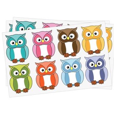 Imagem de Etiquetas de nome de corujas de 5 x 7,6 cm, etiquetas temáticas de corujas, quadro de avisos, decoração de sala de aula para professores e estudantes, 80 peças