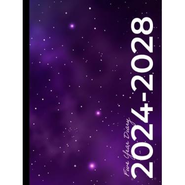Imagem de 5 Year Diary 2024-2028 | A4 Galaxy Stars (hardcover): Month to View Planner with UK Holidays, Moon Phases, Birthdays & Celebrations, Contacts, Passwords (Five Years)
