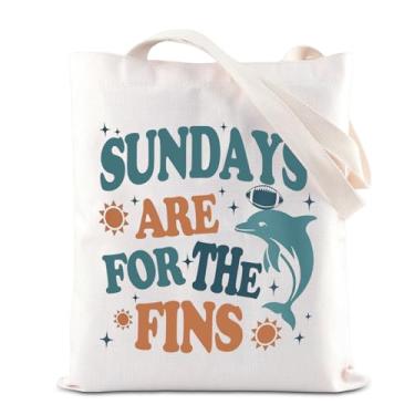 Imagem de TGBJE Dolphins Tote Bag Presente de Futebol Miami Football Game Day Bolsa de Ombro Fins Up Presente Domingos São Para As Barbatanas Presente, Bolsa Sundays Dolphins