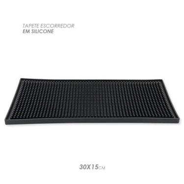 Imagem de Tapete Escorredor Para Louças Em Silicone Preto 30X15Cm - Home & More