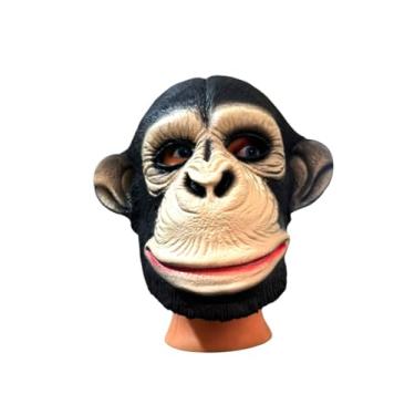 Imagem de Fantasia Máscara de Chimpanzé de Látex Realista inteira