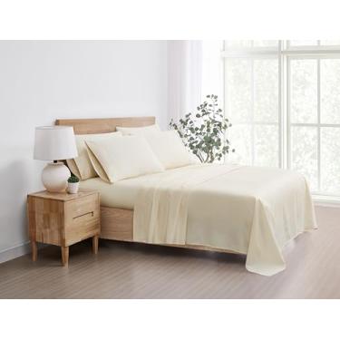 Imagem de 5th Avenue Lux 1200TC CVC Conjunto de lençóis King divididos com 7 peças, creme, tema de cor sólida, certificado de confiança Oeko-TEX