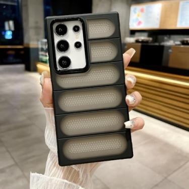 Imagem de Capa de telefone ultrafina com pontos de malha respirável, dissipação de calor para Samsung Galaxy S24 Ultra Fosco Translúcido Slim, Preto, para Galaxy S24