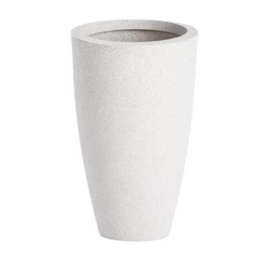 Imagem de Vaso Para Plantas Decorativo 50cm Polietileno Cachepot Vietnamita (Branco Mamore)