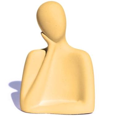 Imagem de Estátua Artesanal Família Pai 9 cm em Cimento (Amarelo)