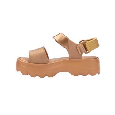 Imagem de mini melissa Sandálias de plataforma Kick Off para crianças - Sandálias de gelatina de plataforma grossa para meninas, sapatos infantis de verão, sandálias para meninas, Dourado, 15