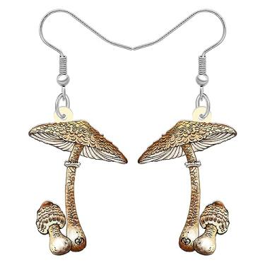 Imagem de DALANE Brincos de cogumelo de acrílico fofo com pingente de plantas para mulheres, meninas, crianças, pingentes, presentes de festa, Medium, Acrílico, Sem pedra preciosa