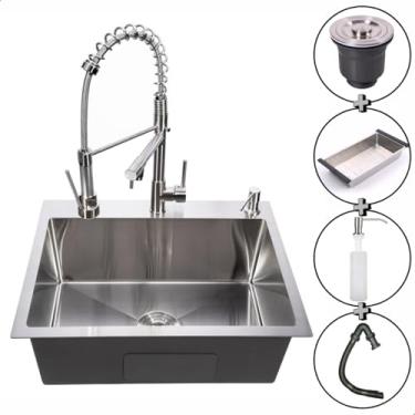 Imagem de SOFTINOX Kit Cozinha Premium Cuba Quadrada Escovada e Torneira Monocomando Gourmet 2S