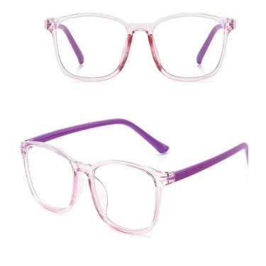 Imagem de Armação De Óculos Infantil Luxo Anti-blue Ópticos Uv400 (ROXO)