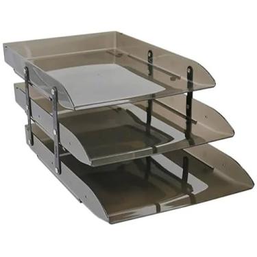 Imagem de Caixa CorrespondêNcia Escaninho Tripla ArticuláVel Cristal Transparente Ou Fumê(Fumê)