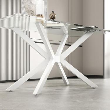 Imagem de sumatos Base de mesa moderna preta, pernas de mesa de jantar de 73 cm com ventosas, base de mesa para mármore, vidro, tampo de madeira, pernas de móveis para mesa de centro, mesa de topo, casa,