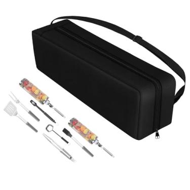 Imagem de Kovshuiwe Bolsa De Armazenamento De Ferramentas Para Grelha 20X5,9X5,9 Polegadas, Bolsa De Transporte Para Cestas De Grelha Aninhadas, Bolsa De Transporte Para Cesta De Grelha Com Rodinhas, Bolsa Pa