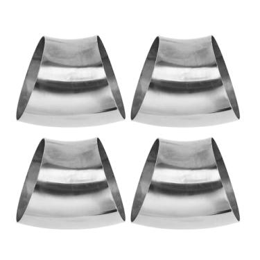 Imagem de Motoforti 4 peças 45 graus mandril curva cotovelo carro modificado tubo de escape tubulação 15.2 cm espessura OD 1,5 mm/16GA 152x203x1,5 mm 201 aço inoxidável tom prata 201