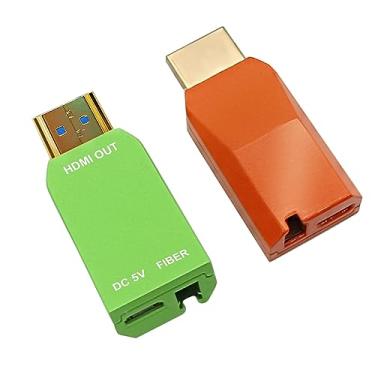 Imagem de Mini extensor de fibra de vídeo HDMI 4K/30Hz sobre transceptor óptico OM3 multimodo de núcleo único com conector LC, distância de transmissão de 10,2 Gbps até 300 m, suporta sinal DDC CEC HPD