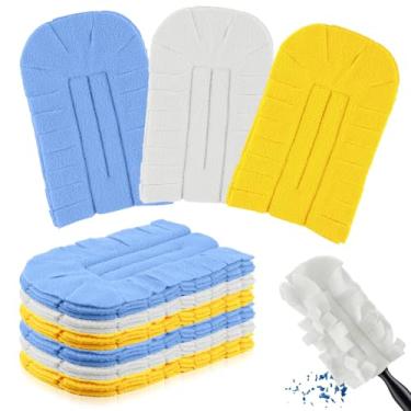 Imagem de Zubebe 6 peças refil de espanador de lã refis de limpeza reutilizáveis laváveis almofadas para limpeza ventilador de teto madeira janela chão de cozinha, cores arco-íris (azul celeste, amarelo,