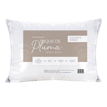 Imagem de Travesseiro 70cm x 50cm Alto Toque de Pluma com Suporte Firme Macio Confortável