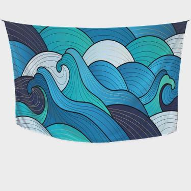 Imagem de Canga/Pareô Sublimado Geométrico Ondas 1,00x1,50m - Fera Print - Subli
