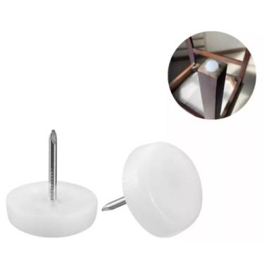 Imagem de Kit Sapatas Prego Pés De Móveis Deslizante Branco 180 Unidades Pronta 