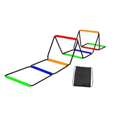 Imagem de menolana Agilidade escada de velocidade treino escada melhora a coordenação academia de ginástica ao ar livre esportes dobráveis ​​rugby treinamento de fitness, 8 Grades com Bolsa