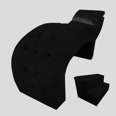 Imagem de Maca De Maquiagem E Estética + Escada e Almofada  Lisa Preto