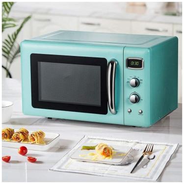 Imagem de Micro ondas Retro de Bancada 25 Litros Multifuncional, 900W, Menta, 110v, LDAILY Mo 24453 EP, Verde