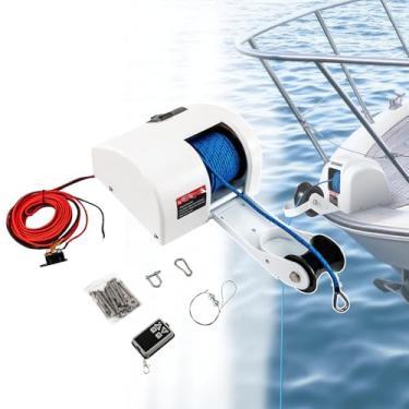 Imagem de CHONGHAN Guincho De âNcora EléTrico Marinho De 45 Libras, Guincho De âNcora De 12 V Com Controle Remoto Kit De Guincho De Barco De áGua Salgada Com Corda De âNcora Pré-Enrolada De 100 PéS