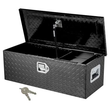 Imagem de EcoExplorer Caixa de ferramentas de 76 cm para caminhão, caixas de ferramentas de alumínio com prateleira deslizante, caixa de ferramentas resistente à prova d'água organizadora baú para caminhonete