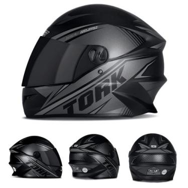 Imagem de Capacete Fechado Moto Modelo R8 Várias Cores Tamanho 56 58 60 Viseira 